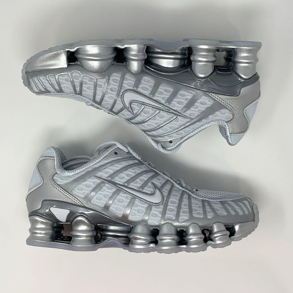 Nike Shox TL 'Chrome Silver' White Sneakers, Size 7 BNIB Nike Shox TL 'Chrome Silver' White Sneakers, Size 7 BNIB