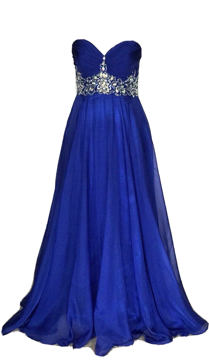 Fiesta Cobalt Blue Prom Dress Women's S Formal Wear F… Gem