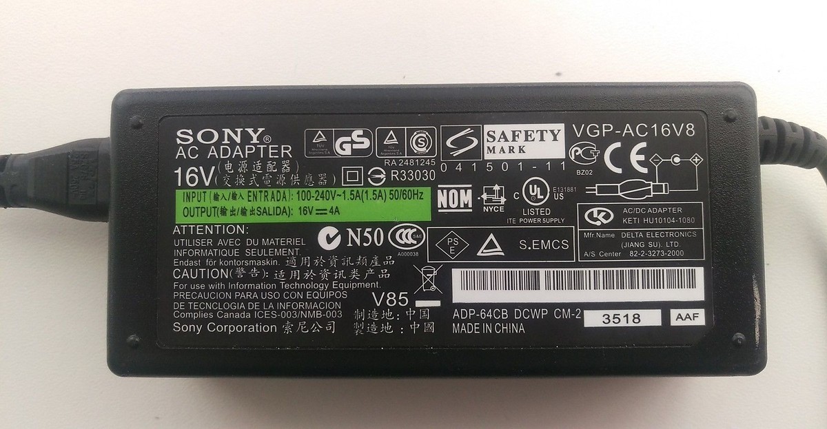 Chargeur / Alimentation Sony VGP-AC16V14 - VGP-AC16V14 - 16V 4A 65W