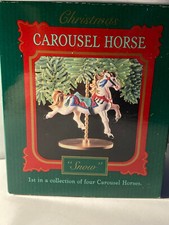 1989 Hallmark Keepsake Ornament Carousel Horse SNOW 1st in Collection NEW MIB