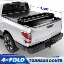 5.5FT 4 FOLD Soft Tonneau Cover Bed For 2015-2025 Ford F150 F-150 Super Crew CAB