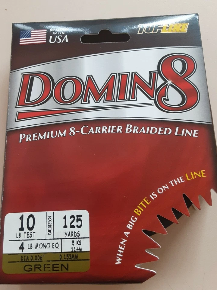 Línea de pesca trenzada TufLine Donin8 10 lb verde prueba premium 8 portadores 125 yardas Foto 2 de 4