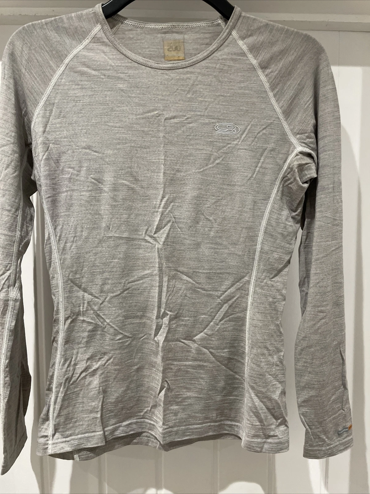 ICEBREAKER Womens 200 Base layer 100% Merino Wool Size XL (14 Uk) Grey Marl