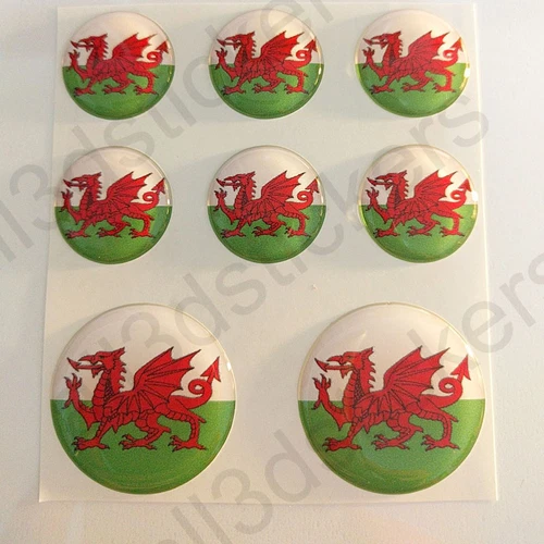 Stickers Wales Gel Domed Resin 3D Flags Wales Vinyl Sticker Decals Helmet Car