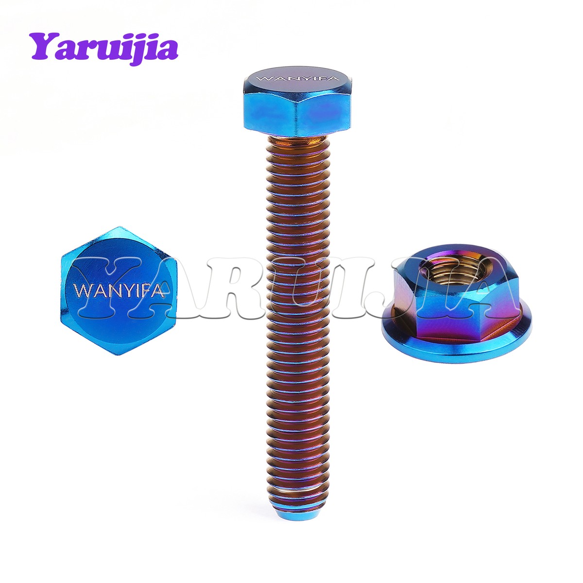 Titanium Chain Adjuster Bolts Set For Suzuki RM125 RM250 RMZ250 - Foto 3