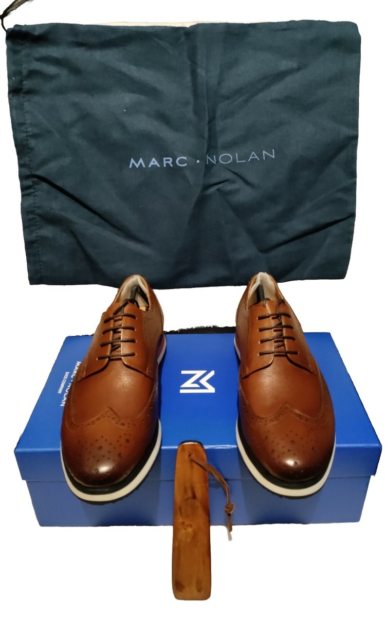 ? MARC NOLAN Jasper Cognac Wingtip Oxfords Dress Shoes Size  display picture 3