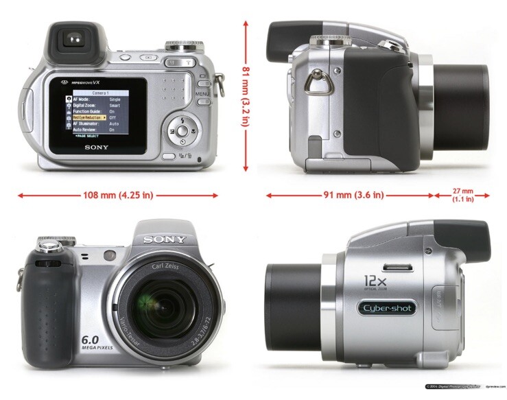 Sony Cybershot DSC-H2 6MP Digital Camera 12x Optical Image