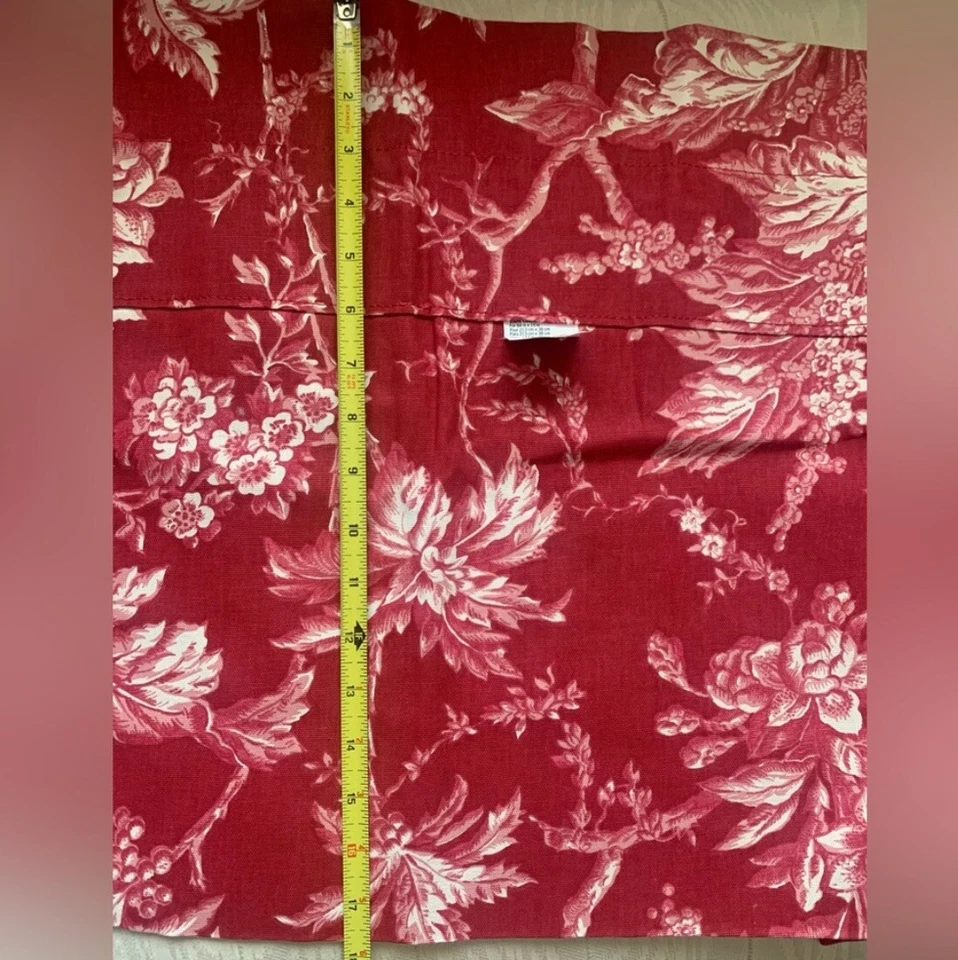 1 blusa cenefa a medida Martha Stewart French Toile roja blanca floral 18X84 Foto 3 de 4