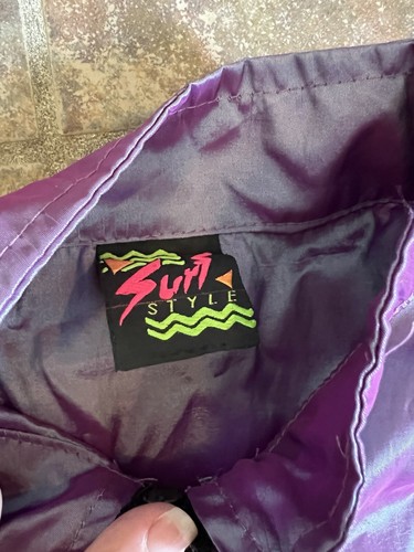 VINTAGE SURF STYLE Youth WINDBREAKER 90s PULLOVER JACKET 1/4 Zip & Shorts - Picture 7 of 10