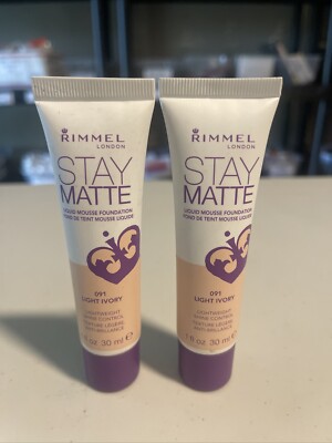 Lot of (2) Rimmel London Stay Matte Liquid Foundations #091 LIGHT IVORY