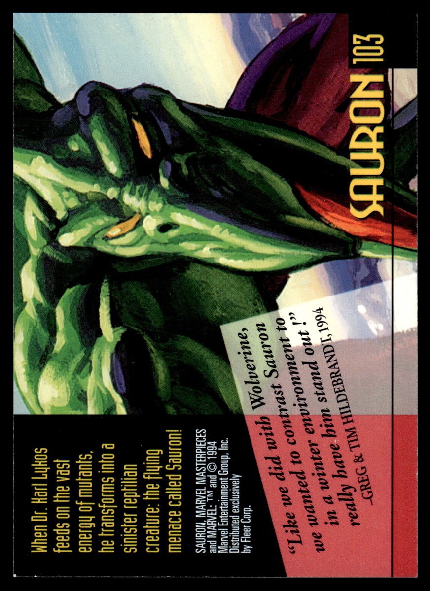 1994 Fleer Marvel Masterpiece #103 Sauron | eBay