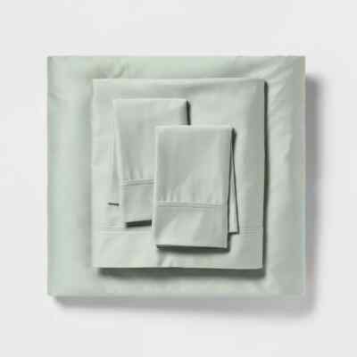 Threshold 400 Thread Count Cotton Sateen 4-Pcs Sheet Set Luxurious-Wrinkle Free
