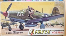 Airfix 1:72 Bell P-39Q Airacobra Vintage Model Airplane Kit 1225-50, Complete
