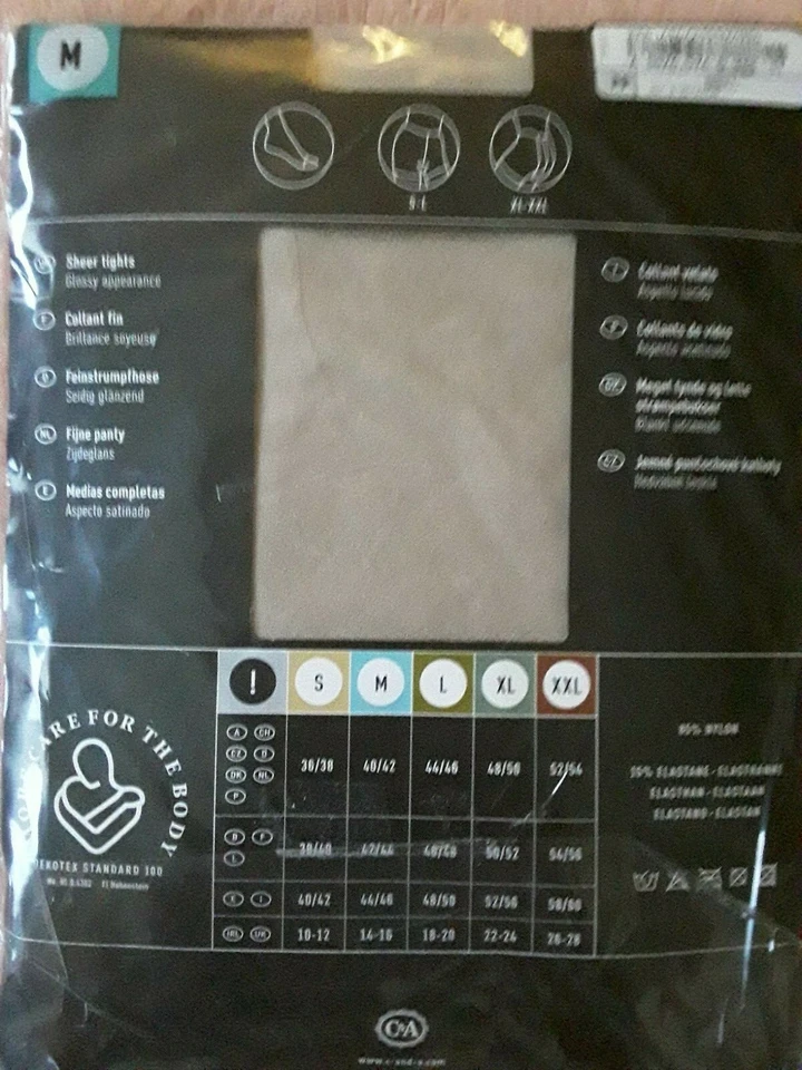 2 St. C&A Canda Glanzstrumpfhose Größe M40/42 Satin 20den Shell satin sheers - Bild 4 von 4