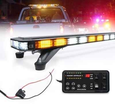LUMENIX 48 Inch Rooftop Strobe Emergency Lights Bar Heavy-Duty Warning Flashi...