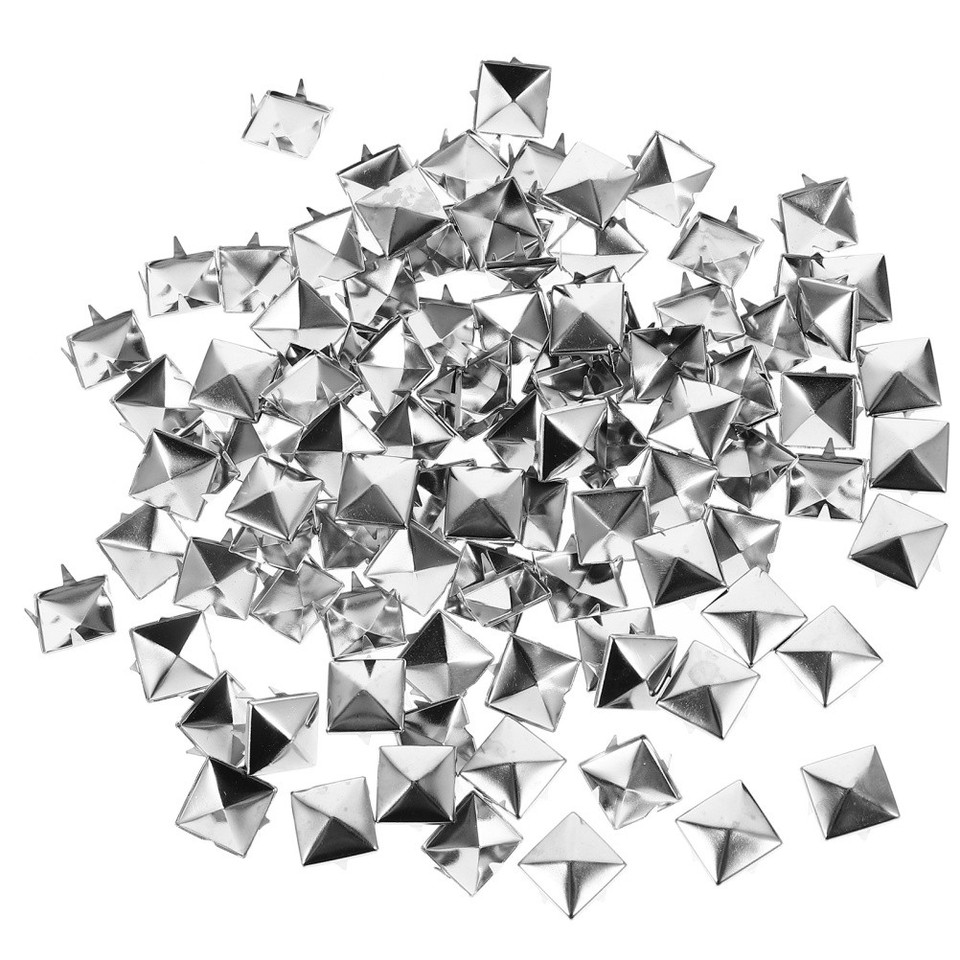 80pcs Square Pyramid Studs For Clothing - 12mm 4-Claw Nailhead Spike ...