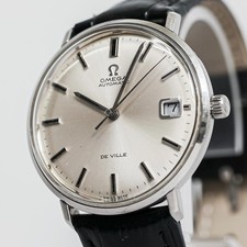 Vintage 1960s *NEAR MINT* OMEGA De Ville TOOL.106 Automatic Silver Date 34mm Men