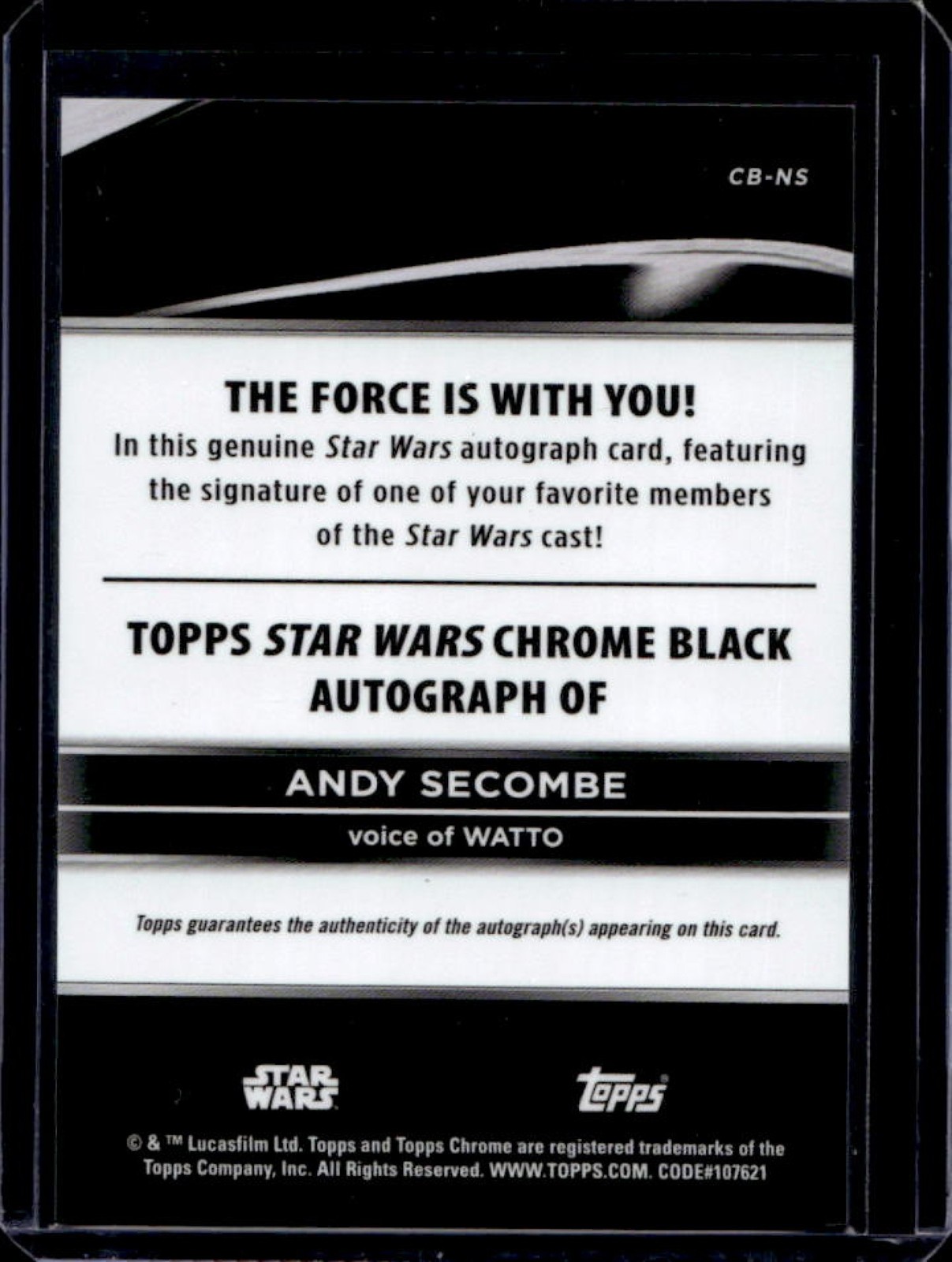 2025 Star Wars Smugglers Outpost Andy Secombe as Watto Chrome Black Auto #CB-NS view 2