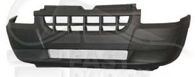 Pare-choc avant noir pour Fiat Doblo de 2001 à 2005 en ABS sans grille