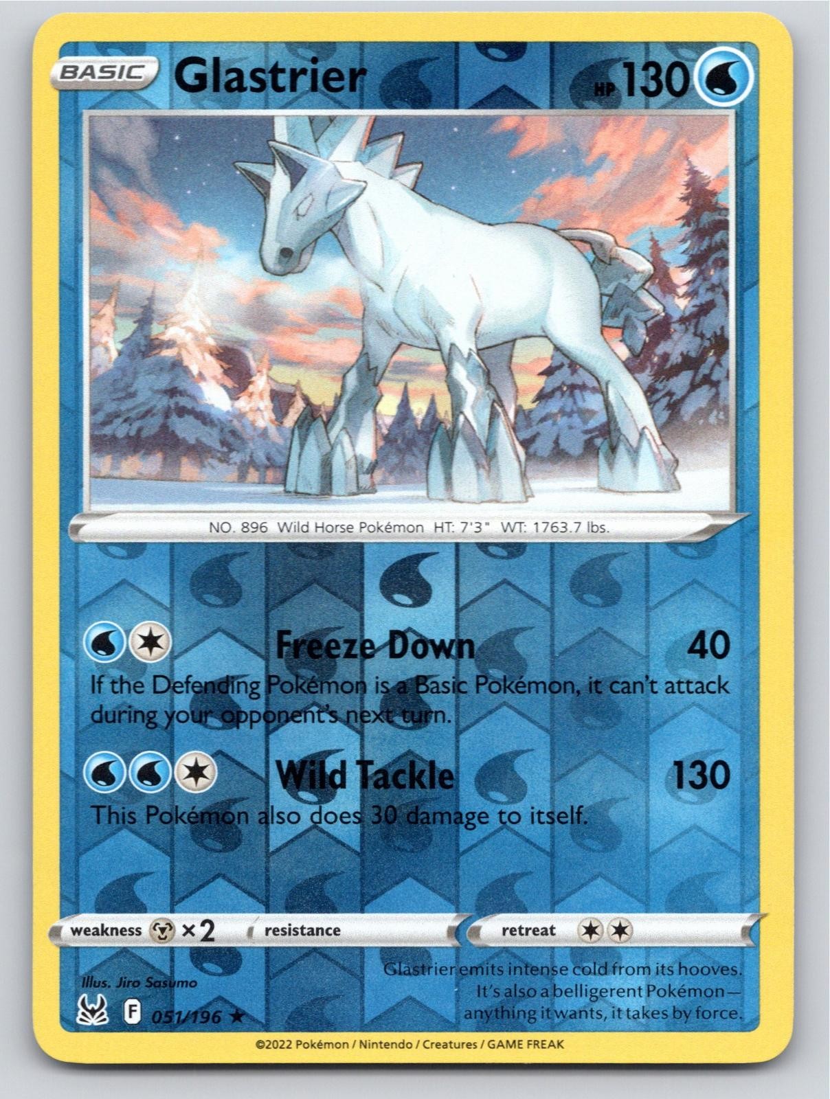 2022 POKEMON GLASTRIER LOST ORIGIN 051/196 REVERSE HOLO RARE NM A45610 FREE S&H