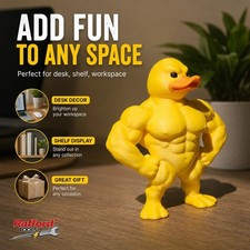 Funny Muscle Duck Statue Buff Rubber Duck Figurine Desktop Decor