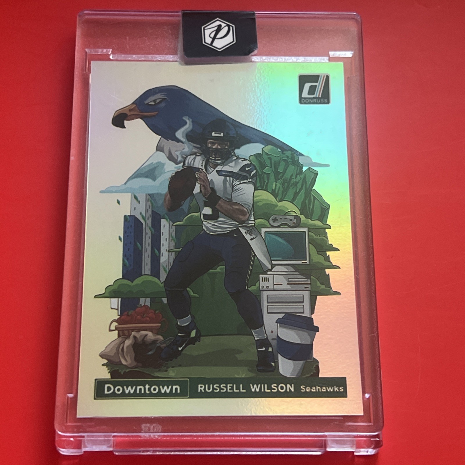 2020 Panini Donruss Russell Wilson Downtown CASE HIT SSP Seattle Seahawks
