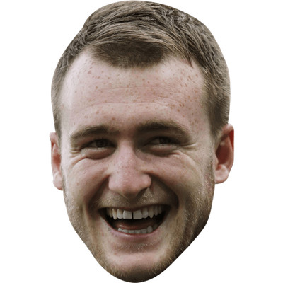 Stuart Hogg (Laugh) Celebrity Mask, Flat Card Face, Fancy Dress Mask