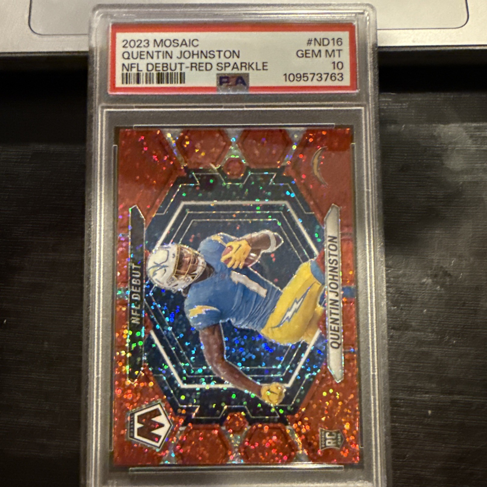 Quentin Johnston Panini Mosaic NFL Debut #ND16 Red Sparkle
