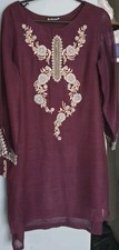 Dhanak Designer Ladies Kurta Kurti Size Medium/12 Cotton  Embroidered. 