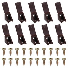 50Pcs 0.8x0.8x0.7" Plastic Corner Braces L-Shape Shelf Support with Cover Brown