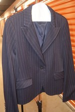 Express Design Studio dark blue striped single-button blazer Women's Size 6