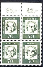 358b Bed. Deutsche 70 Pf OR-Viererbl. ** postfrisch