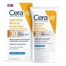 CeraVe Hydrating Mineral Tinted Face Sunscreen Lotion - SPF 30 - 1.7 fl oz