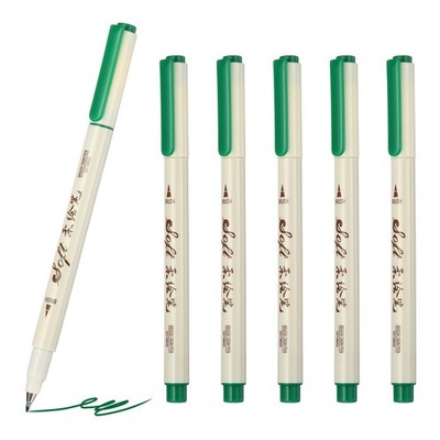 Fineliner Colored Pens, 6 Pcs Green Felt Brush Tip Fineliner Marker