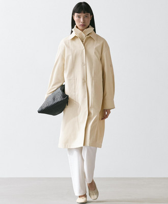 Massimo Dutti Cotton Trench Coat with Roll Up Sleeves BNWT Pale Yellow 6746/530