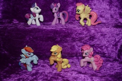 My little Pony G4 Mane Six Set 6 Pinkie Fluttershy Apple Rarity Rainbow Twilight