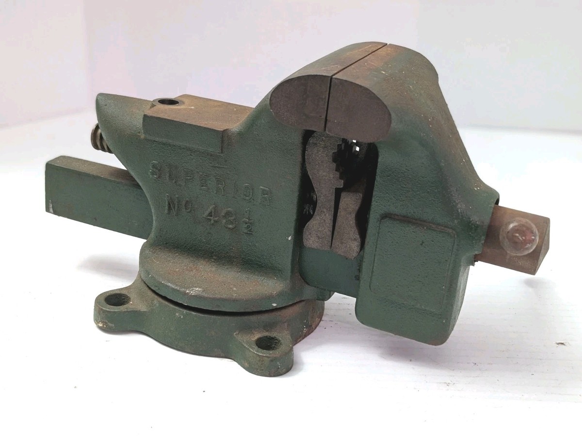 READ Vintage Erie Tool Works Superior No. 43 1/2 Swivel Bench Vise