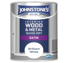 Johnstone's Quick Dry Satin Brilliant White Radiator Paint; 0.75L; Satin Finish
