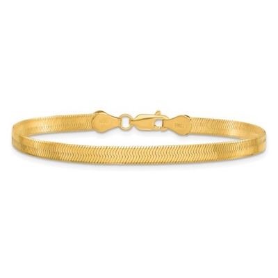 10 Karat Gelbgold Fischgrät Kette Armband, 4 mm