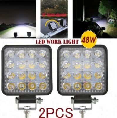 2Stk LED-Arbeitsleuchte für Autos 16 LEDs 48W Spotlights Fahrleuchte LKW SUV