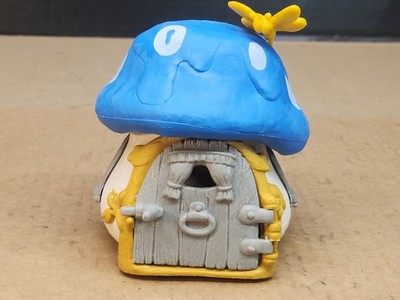 Schleich Peyo Smurf Mushroom House 9'' Plastic circa 1976
