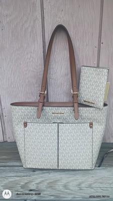 Nwt Michael Kors Medium Double Pocket Tote Bag and Wallet Set