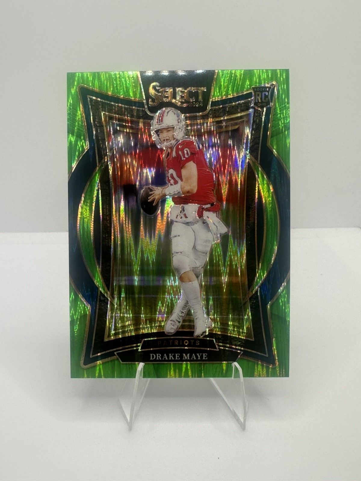 DRAKE MAYE 2024 SELECT CONCOURSE ROOKIE NEON GREEN SHOCK PATS RC /599