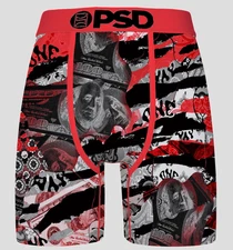 PSD Boxer Briefs 3 PACK Soft Microfiber MONEY MOSH $100 BENJAMINS DROPS BLACK 7"