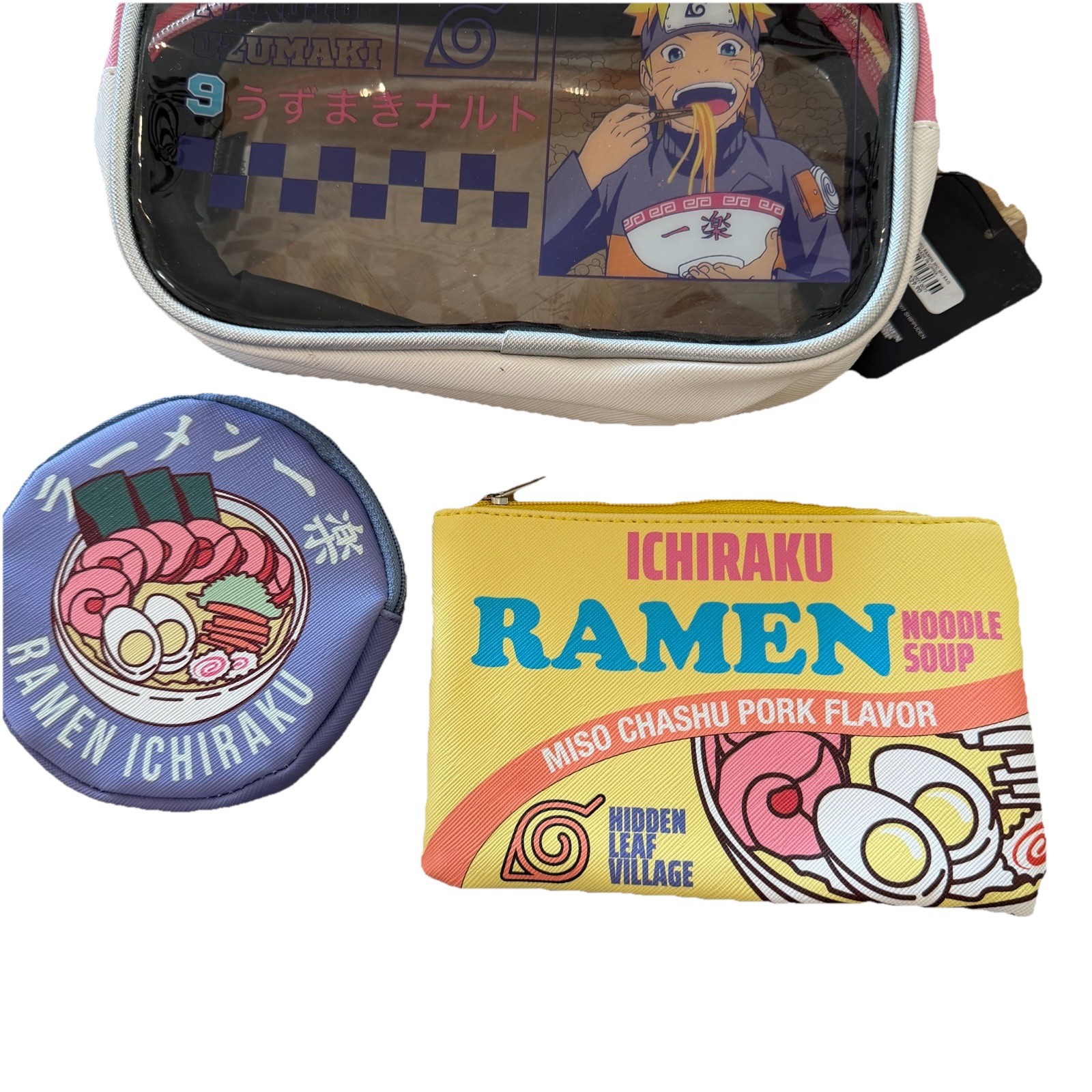 Bolso de Cosméticos Naruto Shippuden Ichiraku Ramen - Exclusivo Paquete de Bolso Rosa Nuevo con Etiquetas