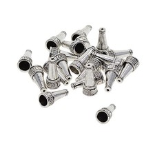 20 Pieces Cone Shaped Leather Cord Tassels End Caps Beads