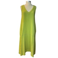 Tulip Midi Dress Women's MEDIUM Charmaine Sweet Pea Green Gauze Cotton Boho