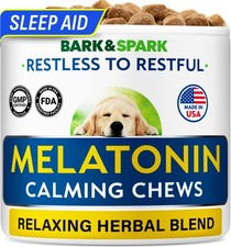 Melatonin for Dogs Sleep  Anxiety Aid - 6mg Pills for Medium  Small Breeds,...