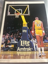 1989 Kareem Abdul Jabbar Classic Magazine Picture Of Him Los Angeles Lakers