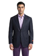 5200 ISAIA NAPOLI "Aquaspider" Blue Nav Jacket Sport Coat Wool 52 US 62 EU 6R